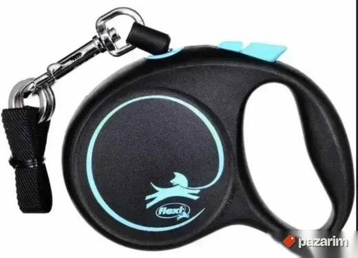 NOV crni povodac FLEXI velicina M 5 metara traka, do 25kg