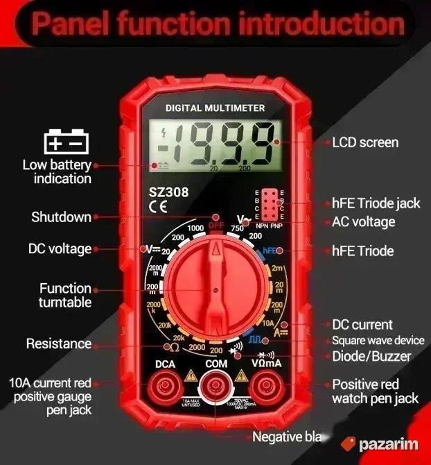 Aneng SZ308 Digitalni Multimetar Unimer AC/DC Voltage tester 1