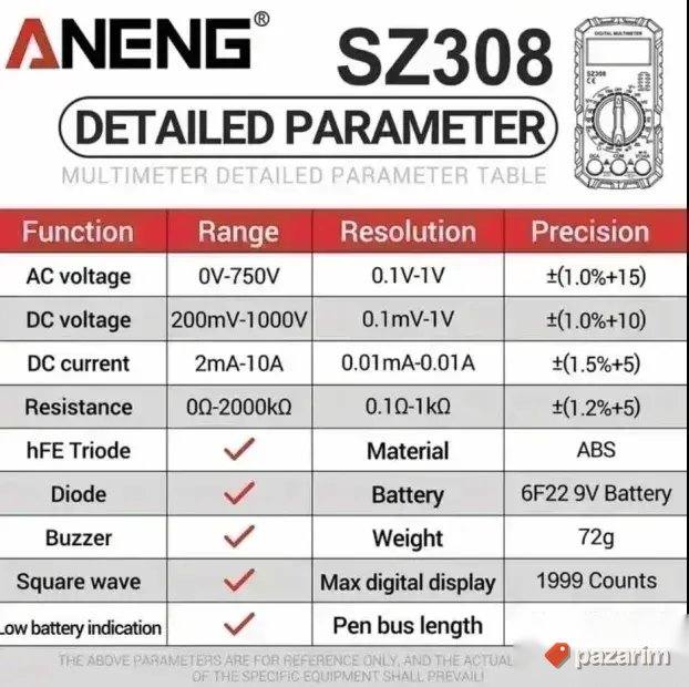 Aneng SZ308 Digitalni Multimetar Unimer AC/DC Voltage tester 2