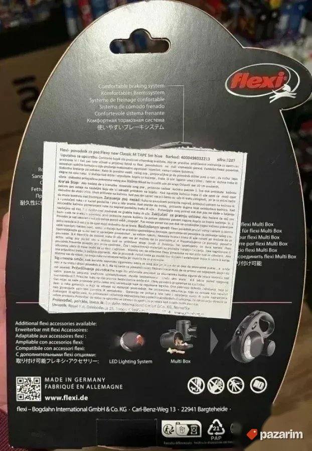 NOV Plavi povodac FLEXI size M 5 metara trake za kuce do 25 2