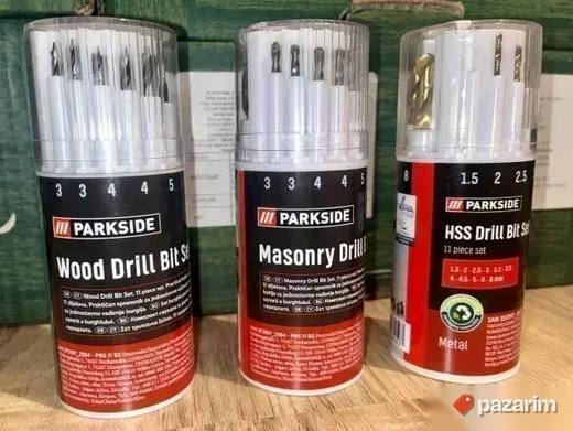 3 PARKSIDE pakovanja od po 11 burgija za Drvo, Metal i Beton