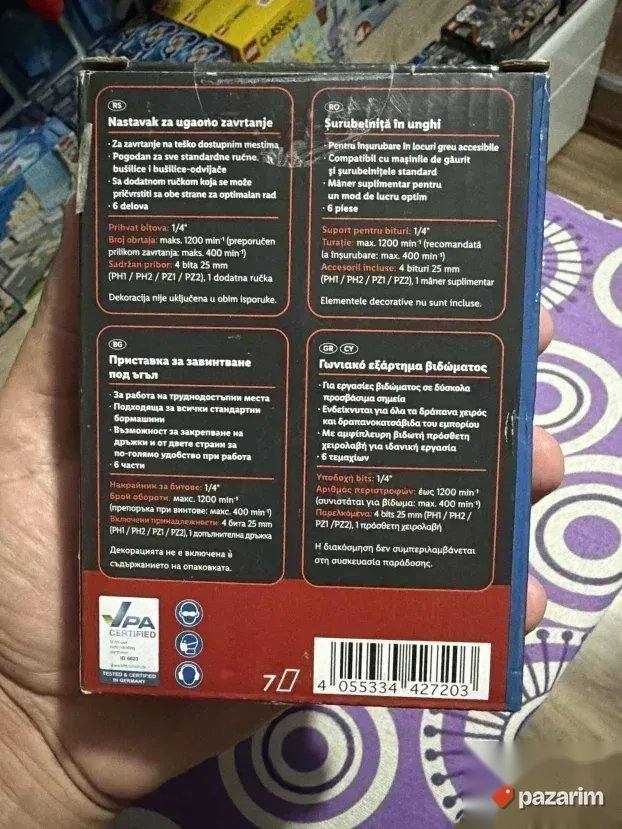 NOVO Parkside Ugaoni Nastavak Za Srafilicu za Zavrtanje NOVO 3