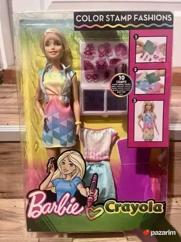 MATTEL Barbie lutka Crayola sa dodacima šarena NOVA ORIGINAL 2