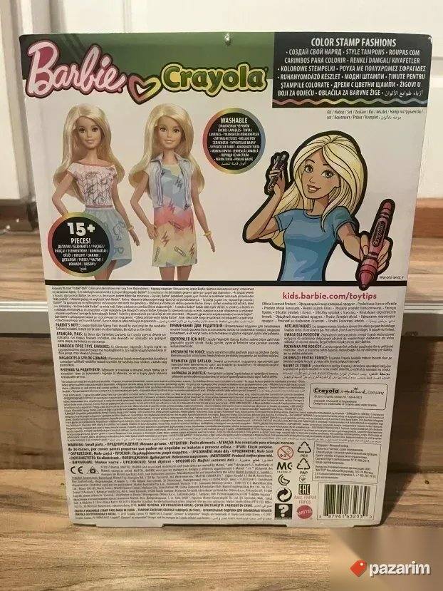 MATTEL Barbie lutka Crayola sa dodacima šarena NOVA ORIGINAL 3