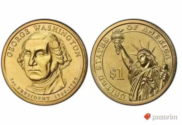 MNOGO RETKA kovanica JEDAN Usa DOLAR George Washington RaRe 2