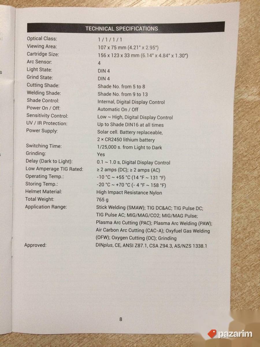 Maska za zavarivanje TECMEN ADF950S (TM1000) 6