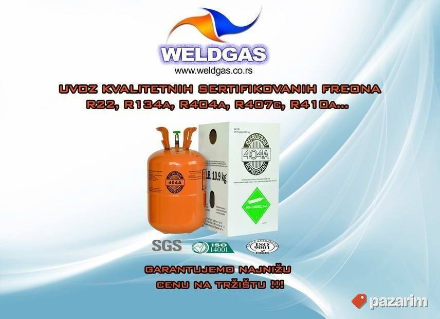 Gas freon R-404A 10.9kg nepovratna boca 3