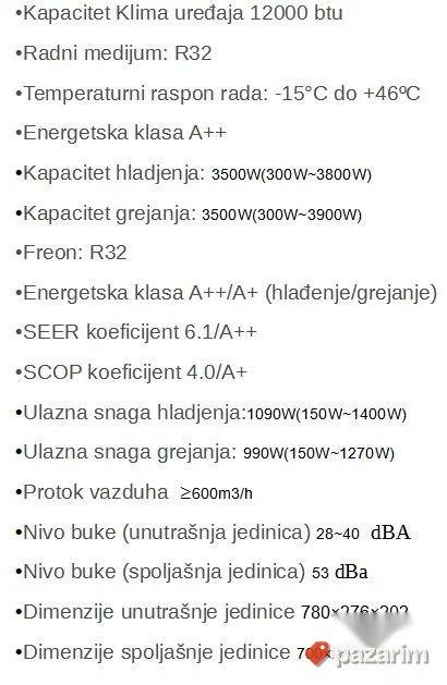 Klima uređaj inverter CHIGO (12 Inverter)+GRATIS! 4