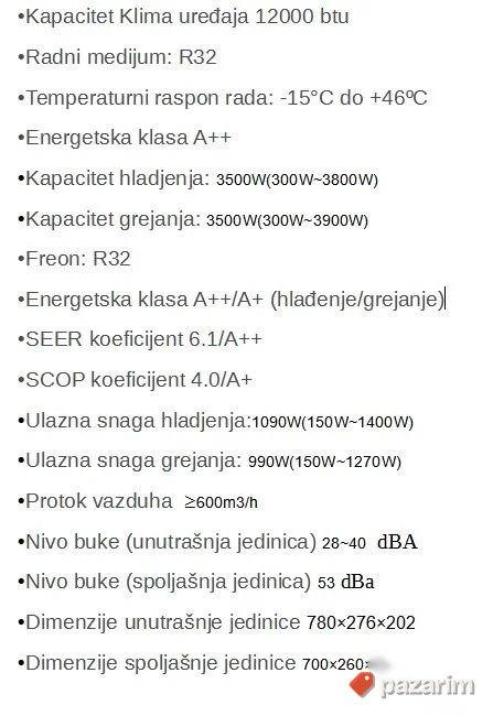 Klima Uređaj CHIGO (12K Inverter, WIFI) + GRATIS ! 4