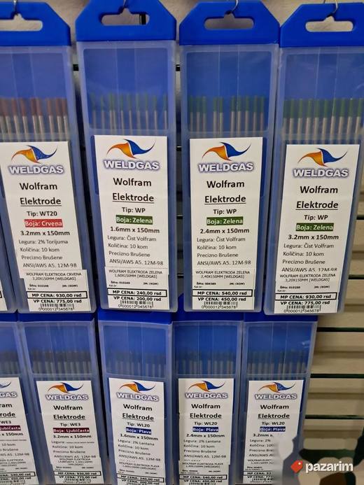 Wolfram elektrode WELDGAS 1.6 2.4 i 3.2