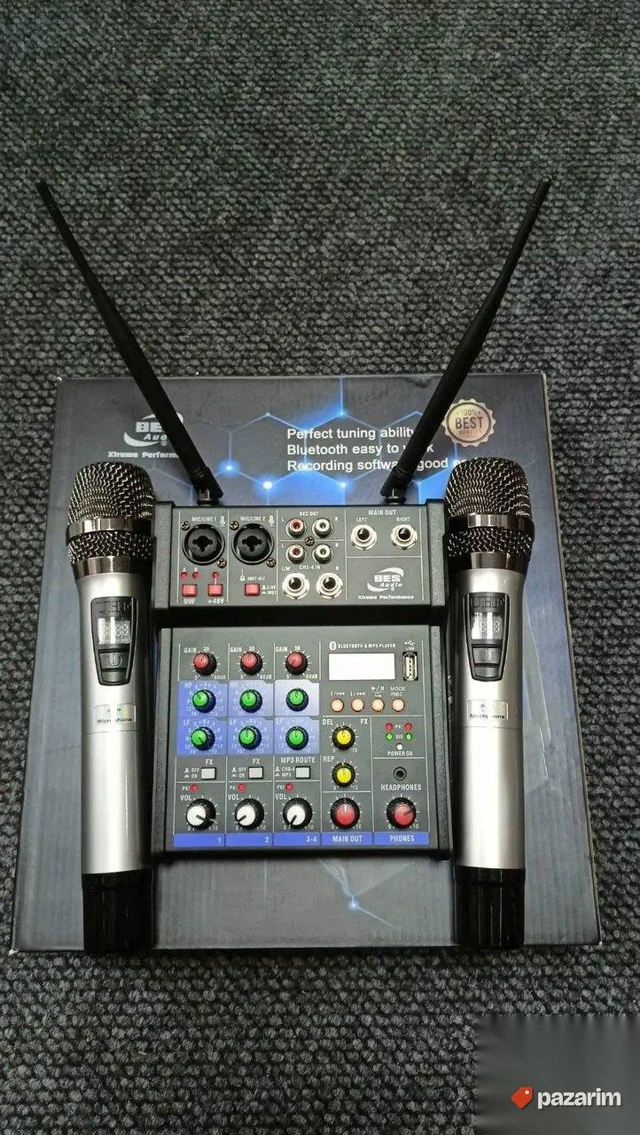 Bes audio USB mikseta sa dva vokalna bežična mikrofona 1