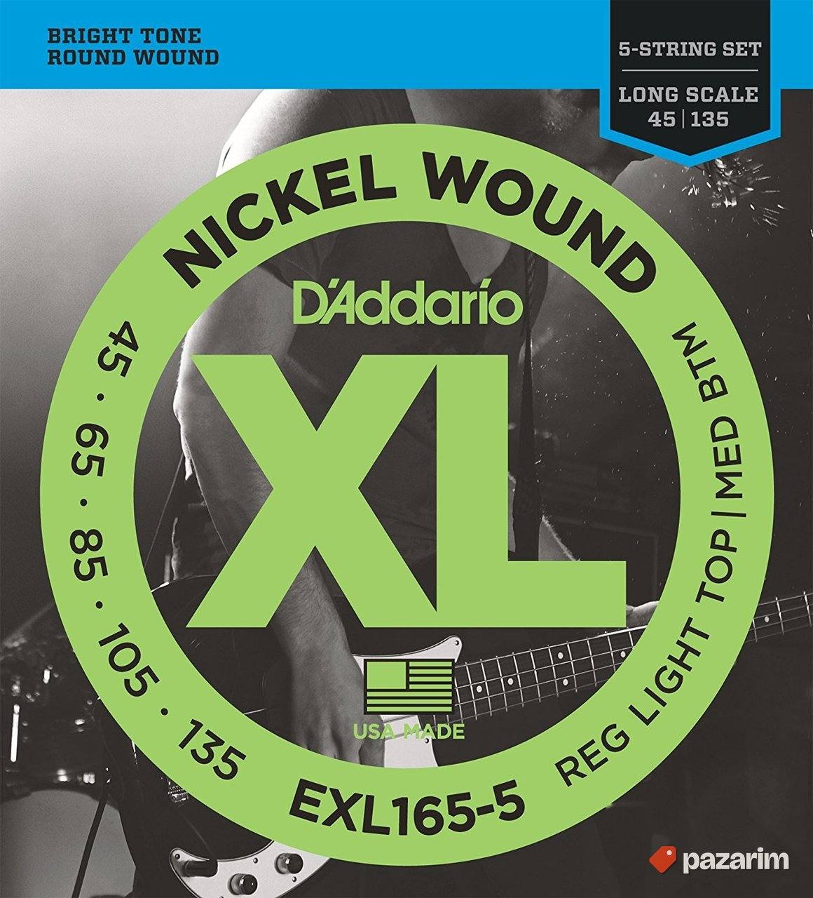 Daddario EXL 165-5 zice za petozicanu bas gitaru 1