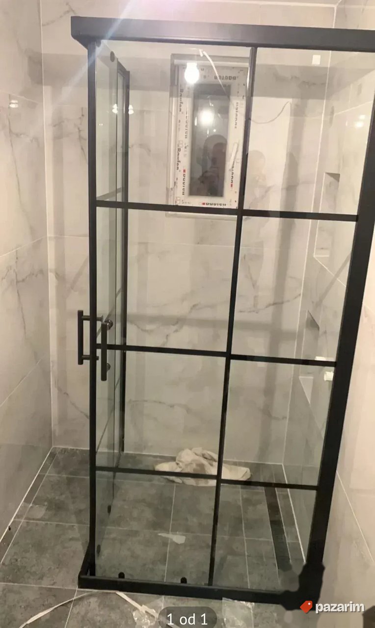 Tus kabina 90x90 kvadratna CRNA b 1