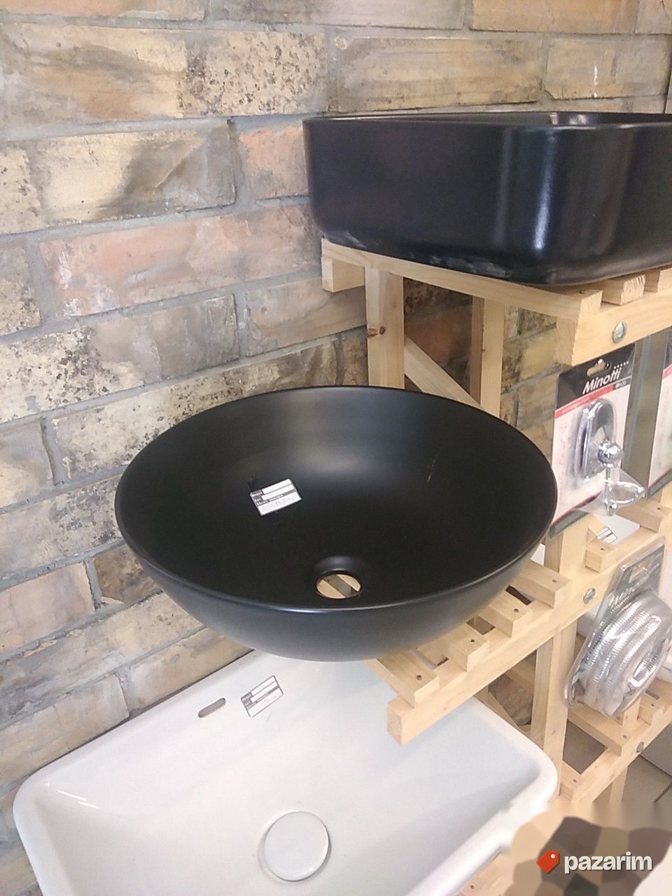 Lavabo nadgradni crni mat 42cm