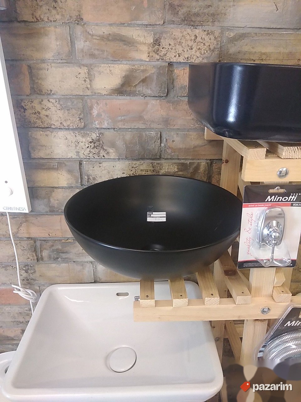 Lavabo nadgradni crni mat 42cm 2
