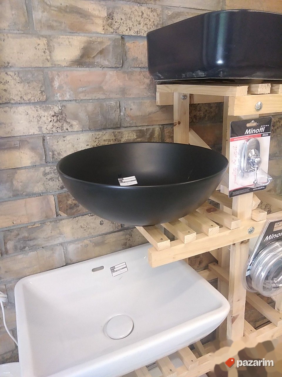 Lavabo nadgradni crni mat 42cm 3