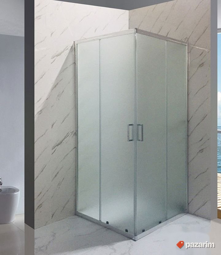 Tus kabina 80x80 kvadratna mat staklo 1