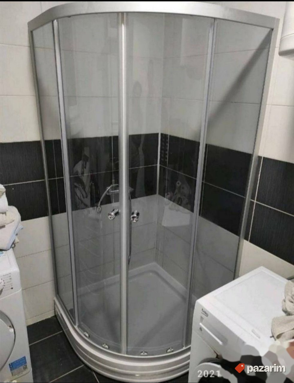 Tus kabina sa grey staklom 90x90 sa rus kadicom KOMPLET