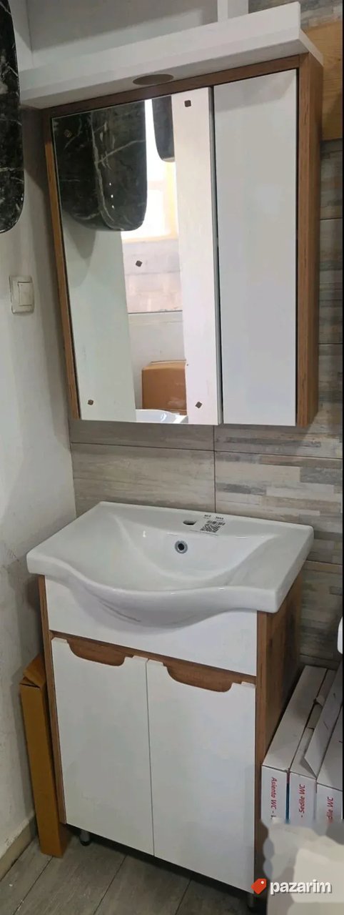 Lavabo sa ormaricem 55 i ogledalo KOMPLET 2
