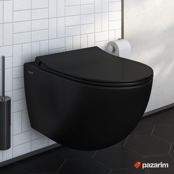 Konzolna wc solja crna mat sa wc daskom KOMPLET
