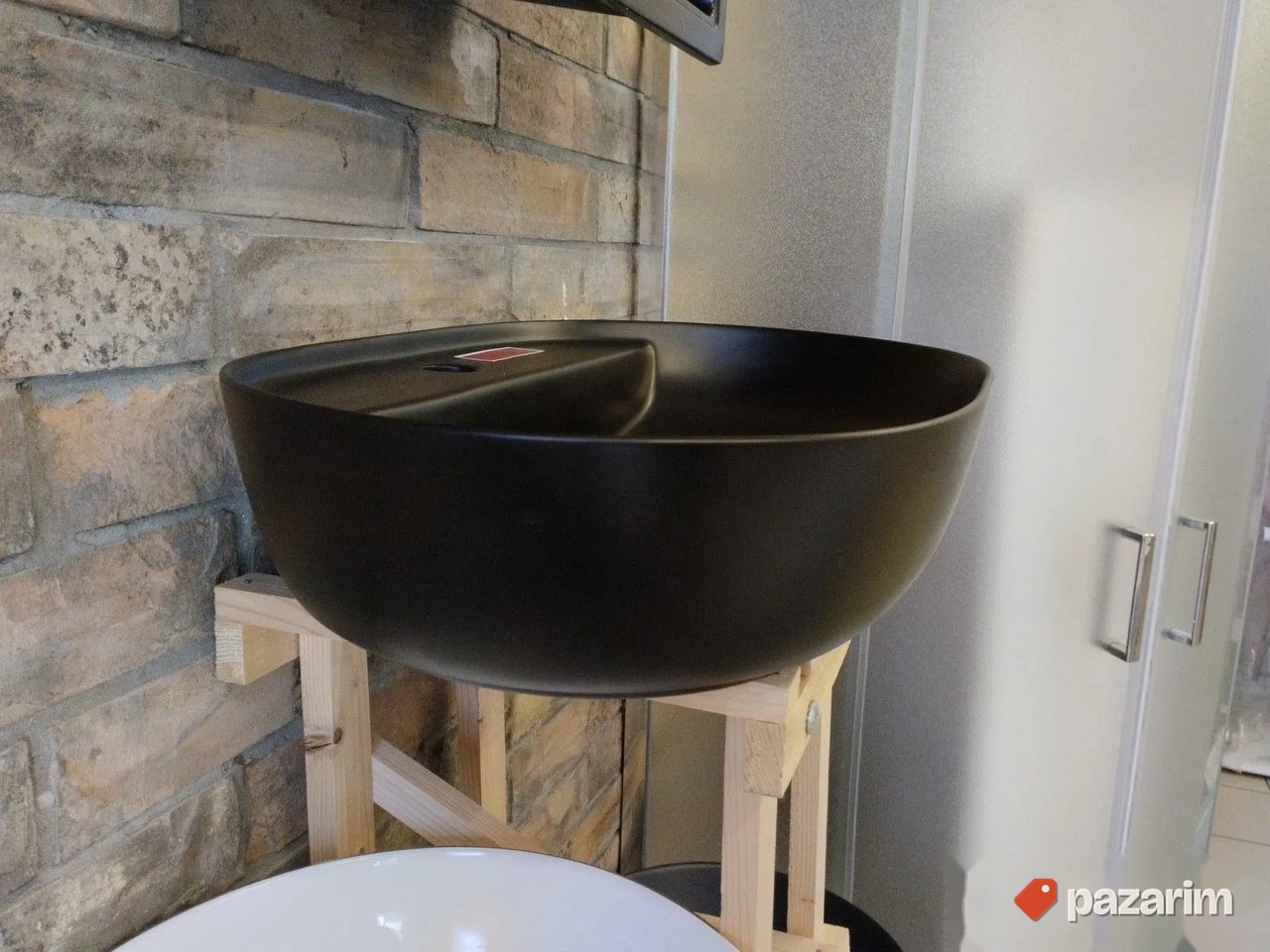 Nadgradni lavabo crni mat 60cm 3