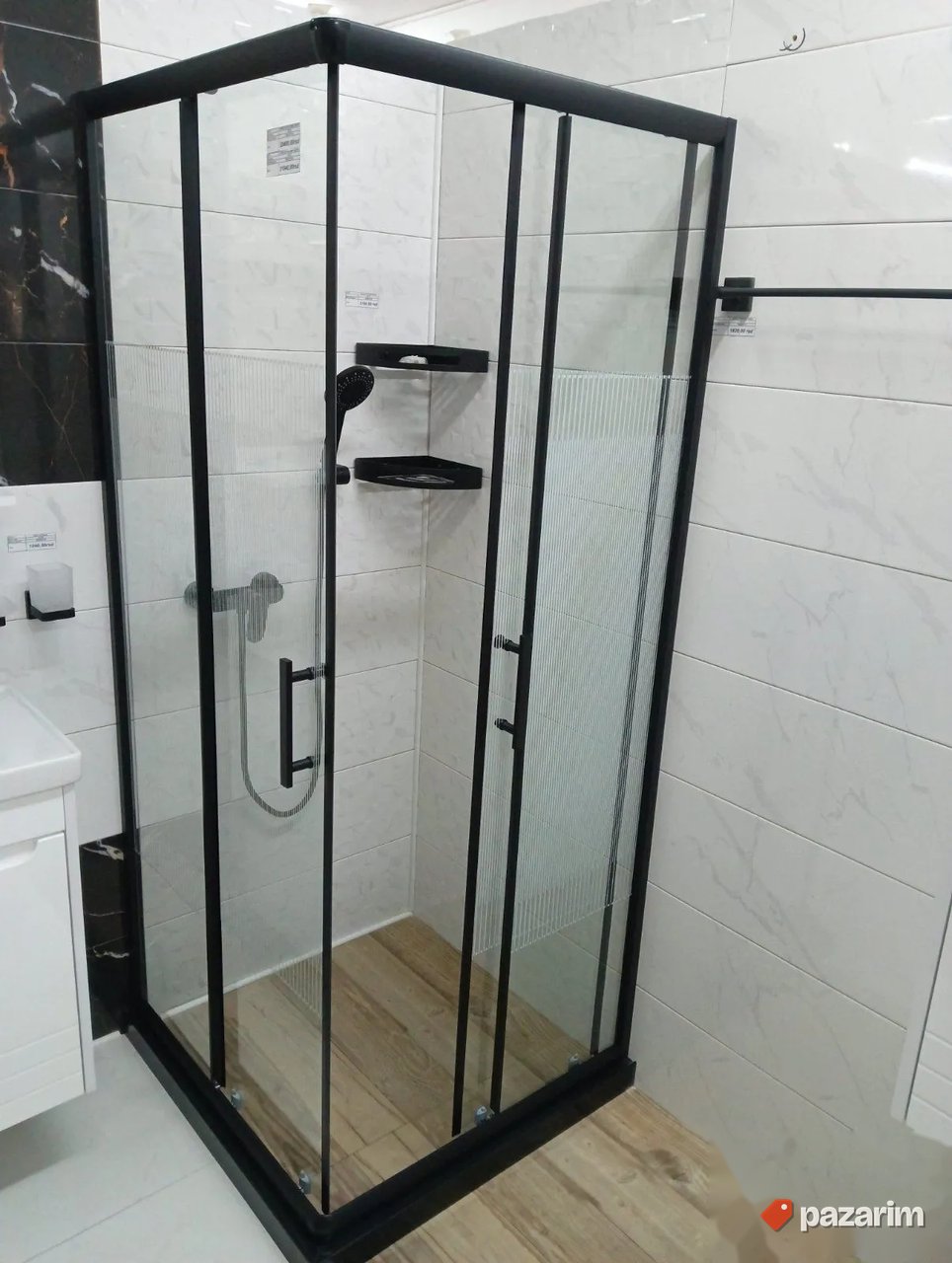 Tus kabina 90x90 crna mat