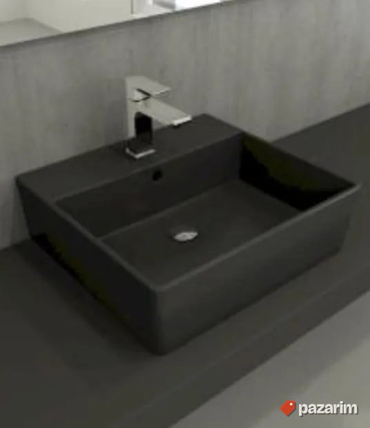 Lavabo nadgradni 50cm crni mat
