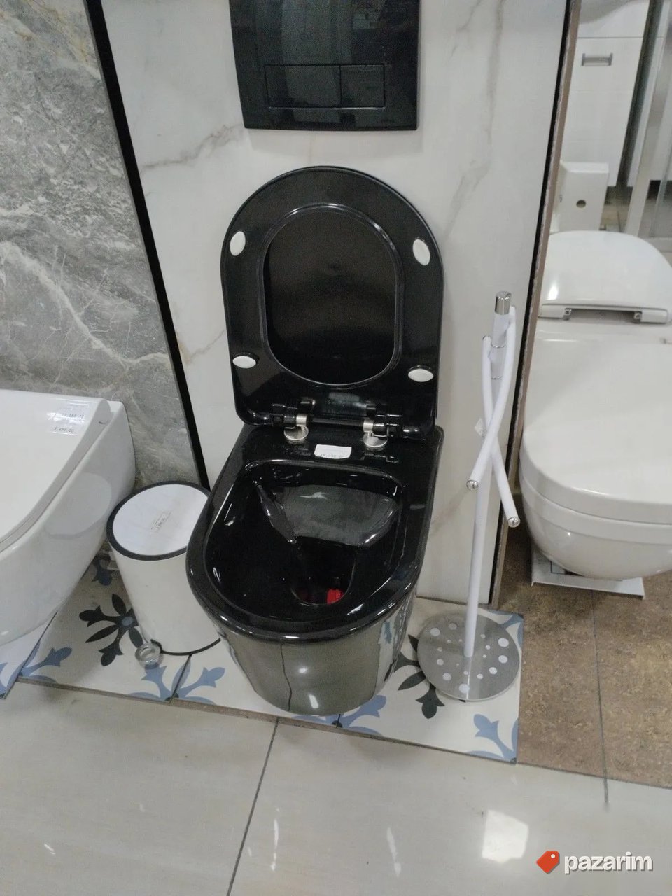 Wc solja konzolna sa soft close daskom crna visoki sjaj 2