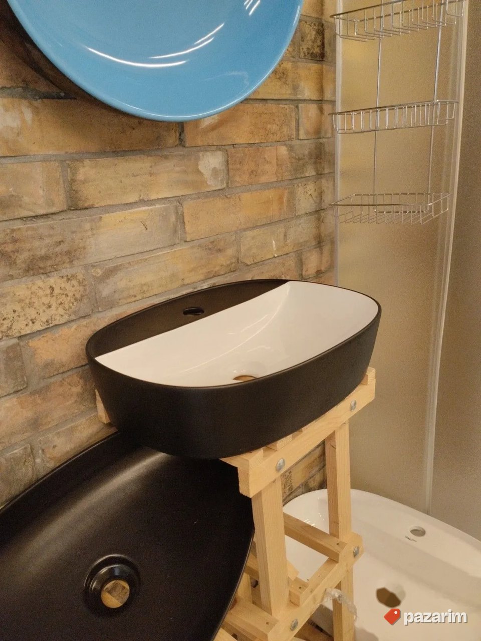 Lavabo nadgradni crmo-beli 50x38