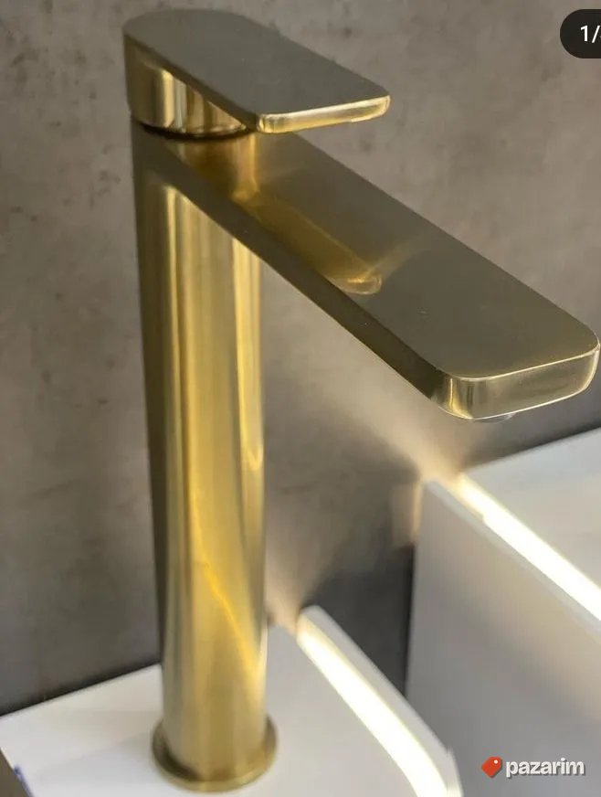 Baterija za lavabo visoka ZLATNA