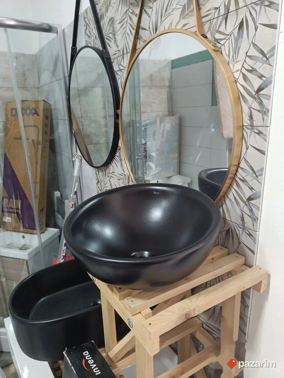 Lavabo nadgradni 40cm crni mat
