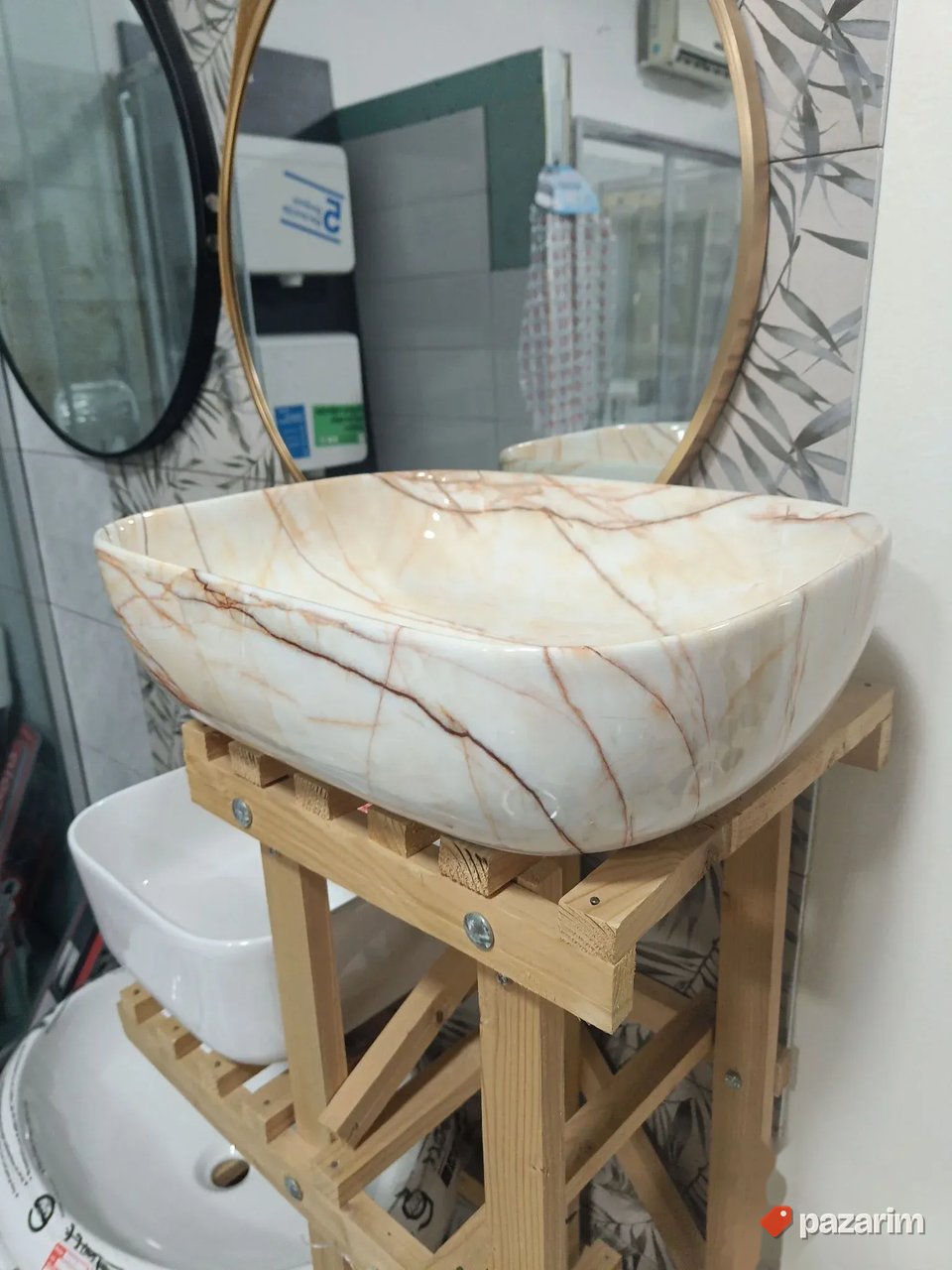 Lavabo nadgradni 45x33 mermer bež