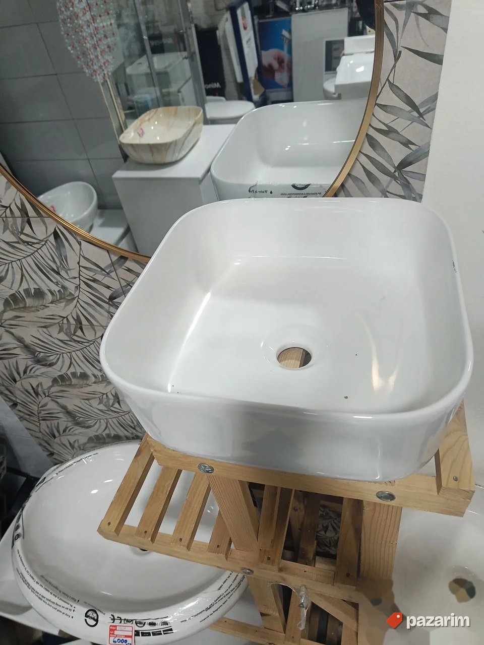 Lavabo nadgradni 34x34 beli 3