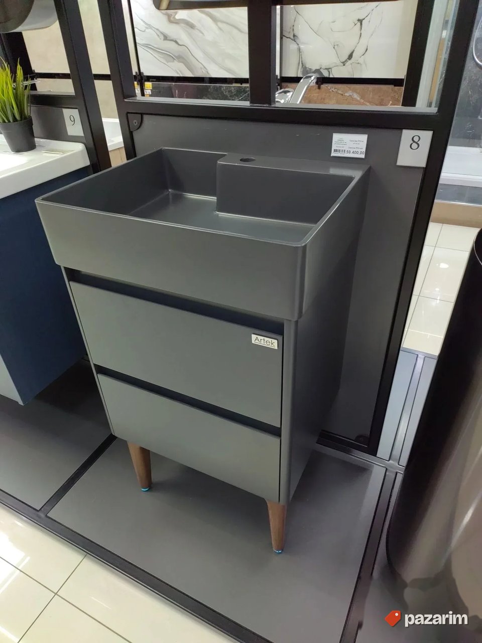 Ormaric sa lavabom crni 55 1