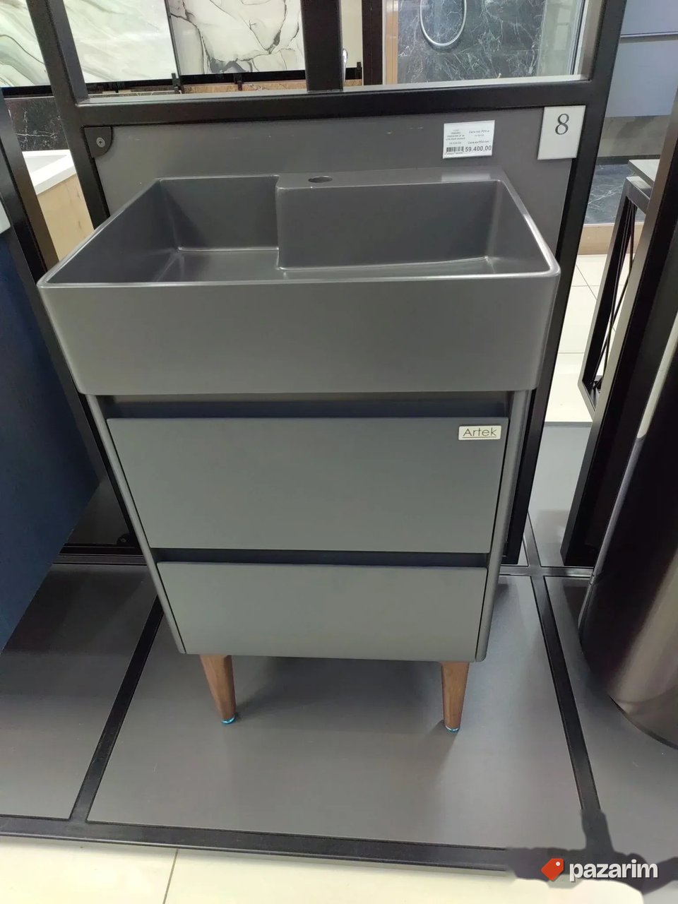 Ormaric sa lavabom crni 55 2