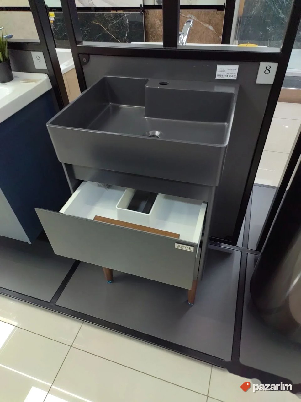 Ormaric sa lavabom crni 55 4