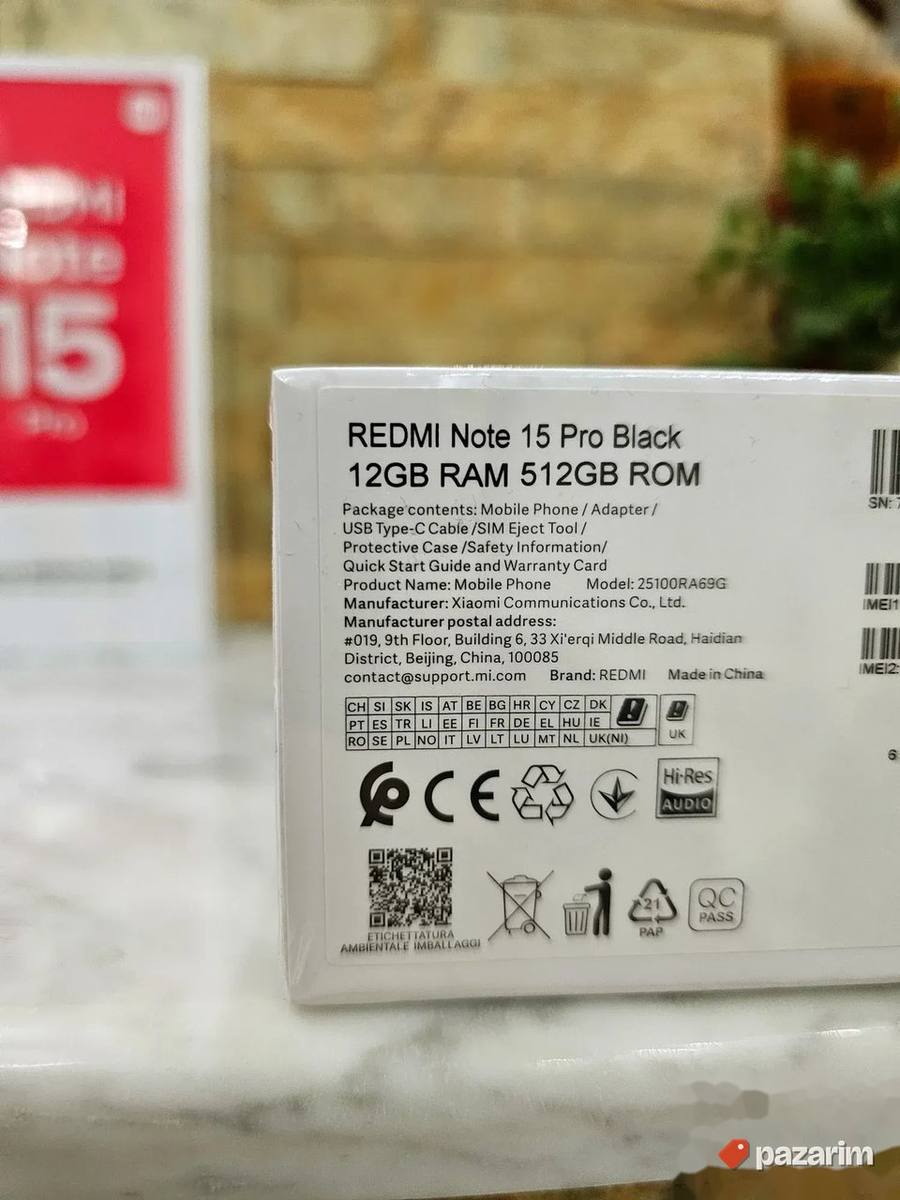 Xiaomi Note 15 PRO -4G -12GB/512GB -NOVO + Adapter ! 6