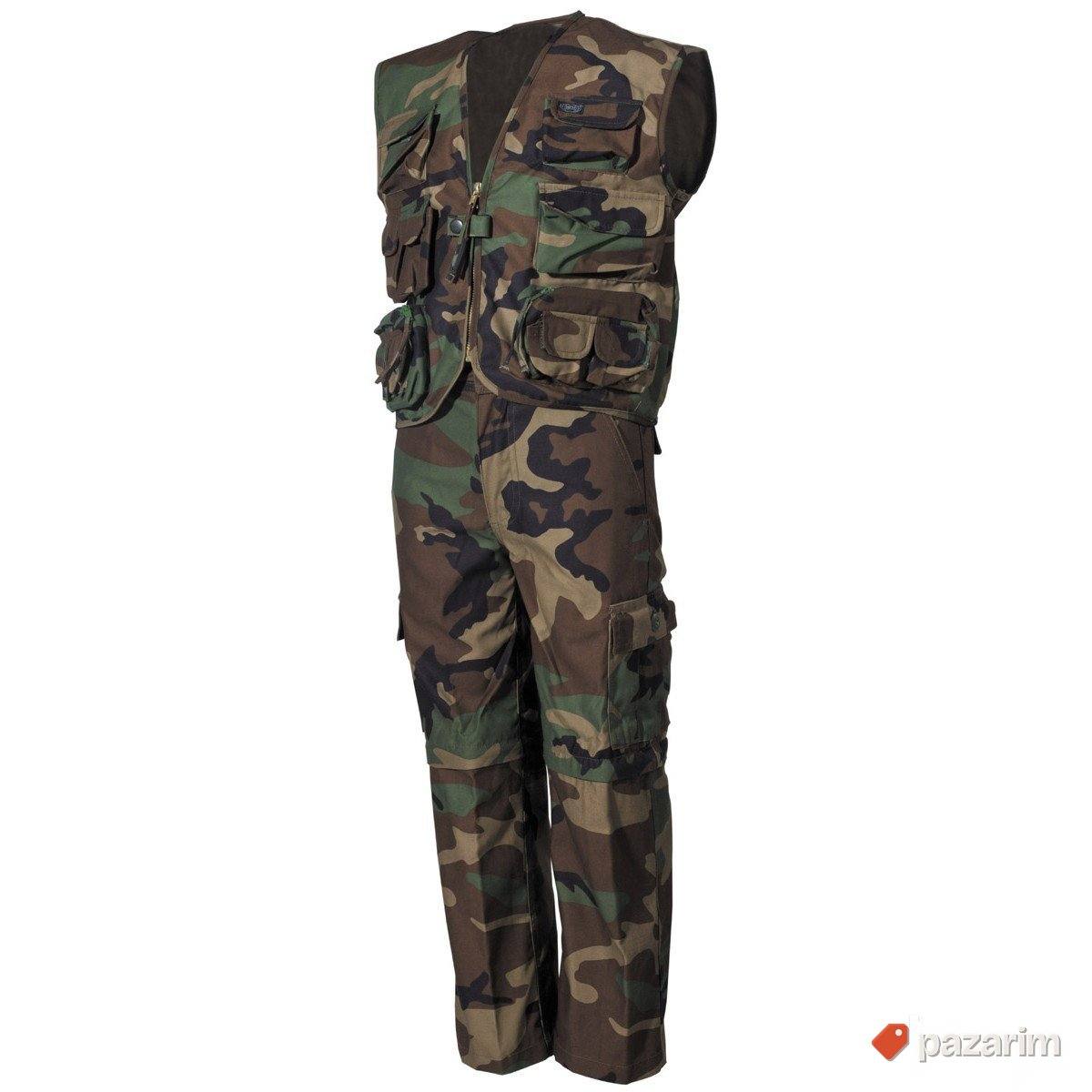 Dečiji komplet prsluk i pantalone US woodland 1