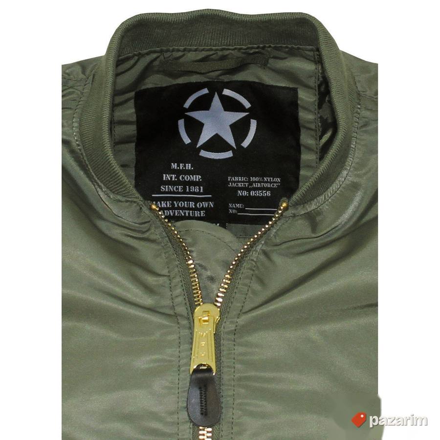 US Air Force Pilotska fajerka MA1 zelena 2