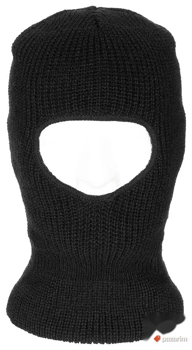 Pletena balaklava crna i zelena 2