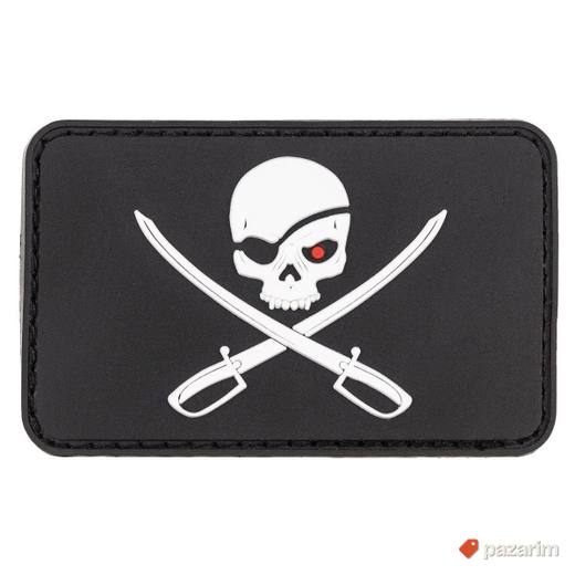 Patch gumeni Lobanja sa Mačevima crni