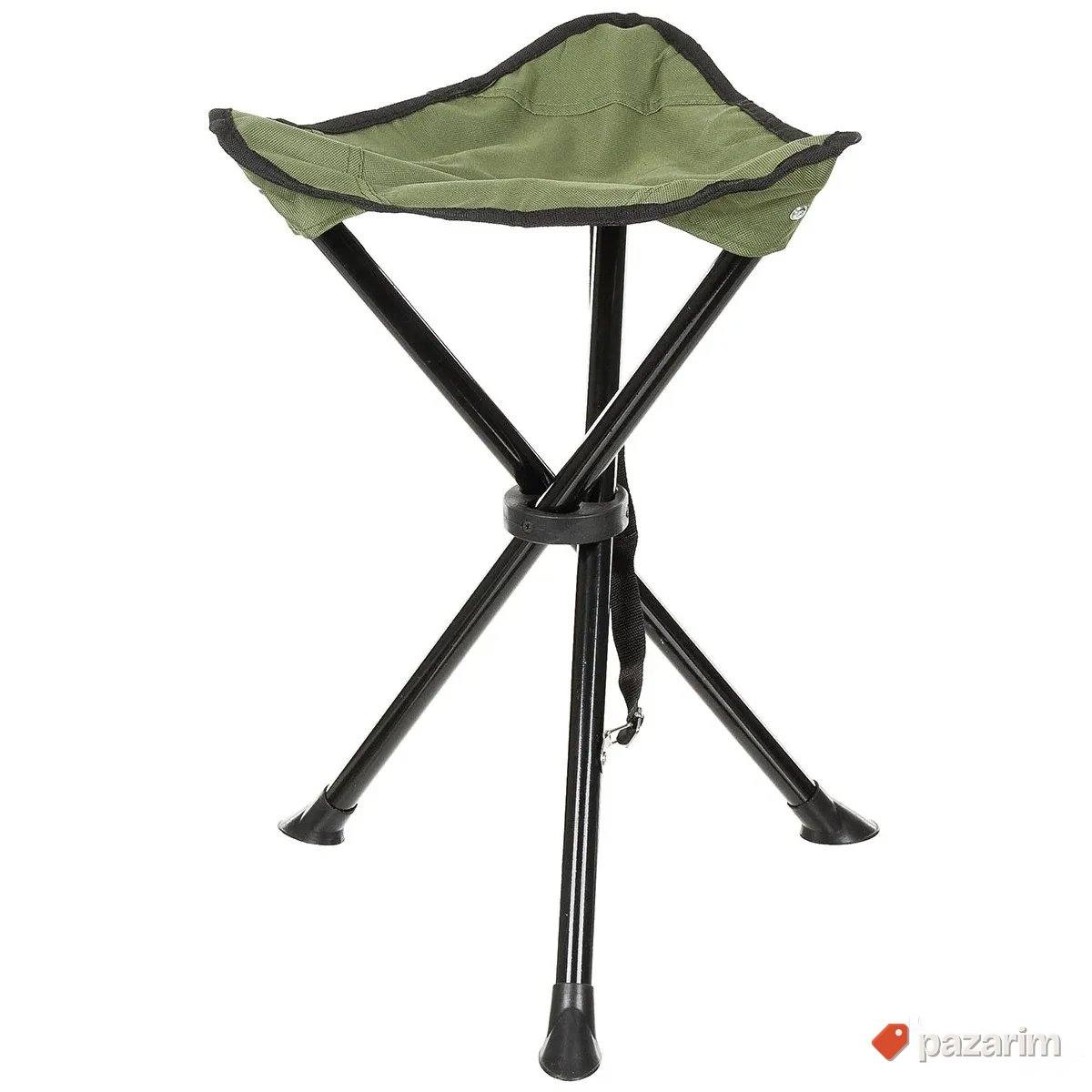 Stolica tronožac sklopiva aluminijumska zelena 1