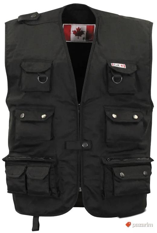 Prsluk Canadian Outdoor FOX crni, zeleni i bež