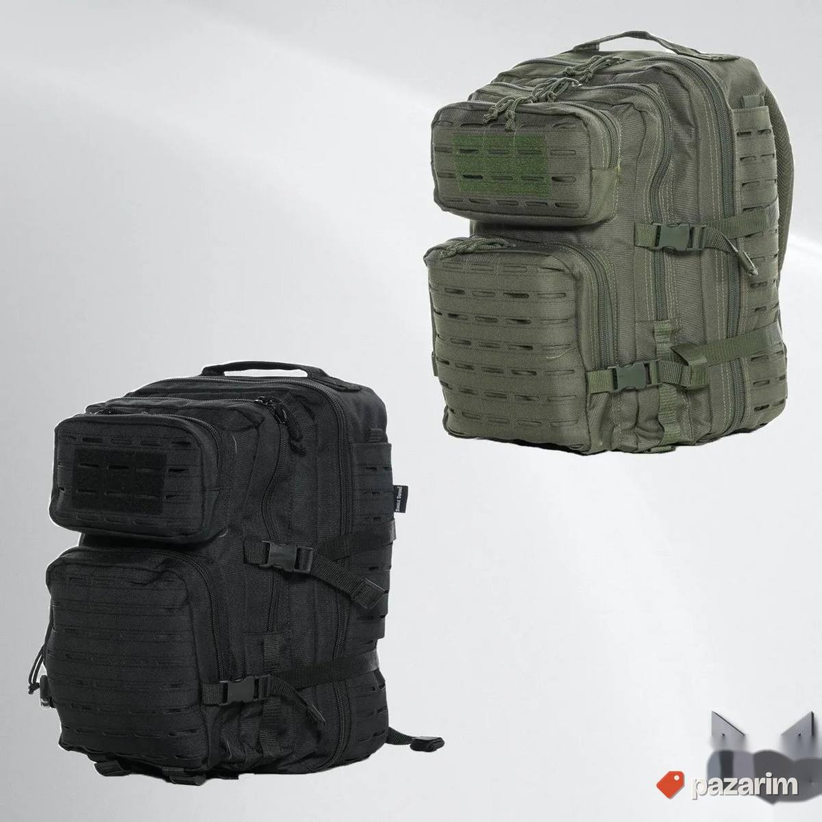 Taktički ranac SS Laser crni i zeleni 1