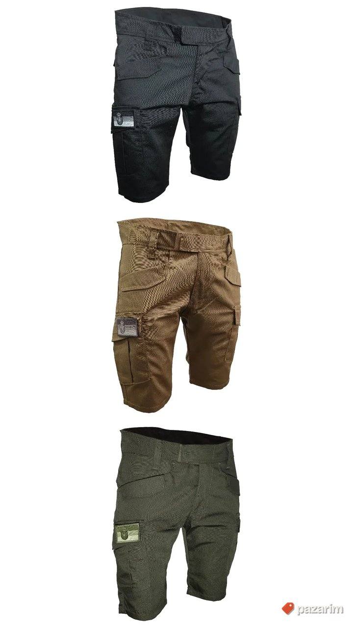 Taktičke bermude sa amblemom crne, zelene i bež 1