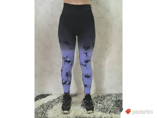 Zenske helanke push up mod.9072 crno-ljubicaste