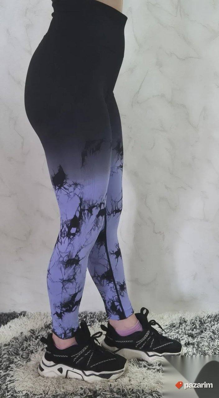 Zenske helanke push up mod.9072 crno-ljubicaste 3