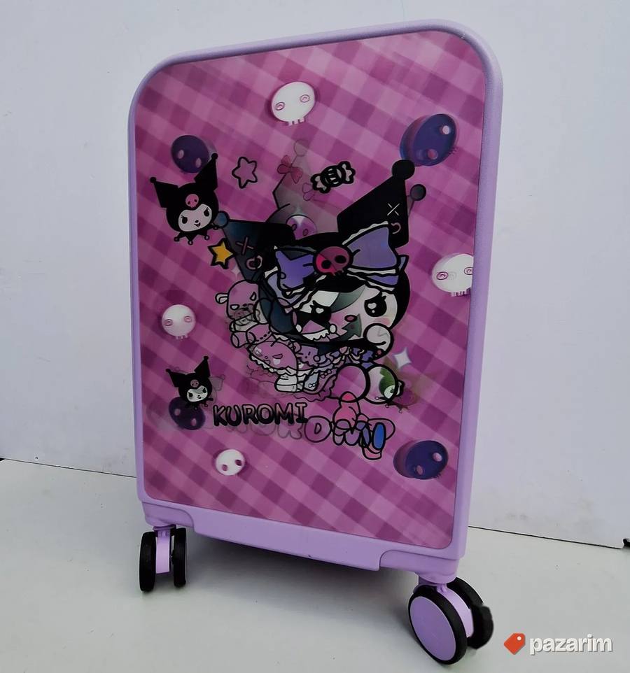 Deciji veliki kofer nalepnica 3D Kuromi ljubicasti 2