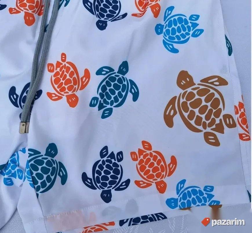 Šorc za kupanje Vilebrequin kornjace beli 5