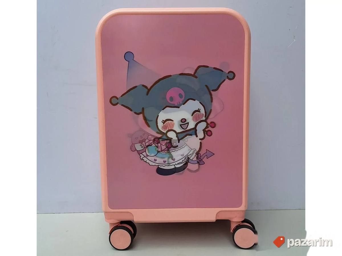 Deciji veliki kofer nalepnica 3D Kuromi roze 1